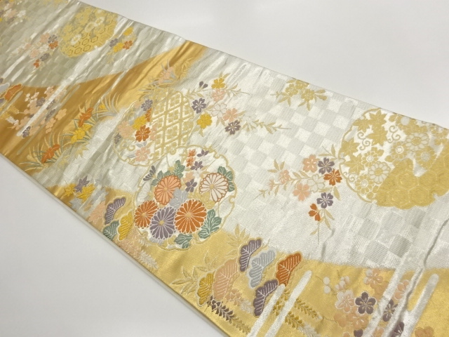 JAPANESE FUKURO OBI / WOVEN FLORAL PLANTS